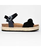 Sandales en Cuir & Textile Mabel noires